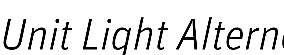Unit Light Alternate Italic Yazı tipi ücretsiz indir